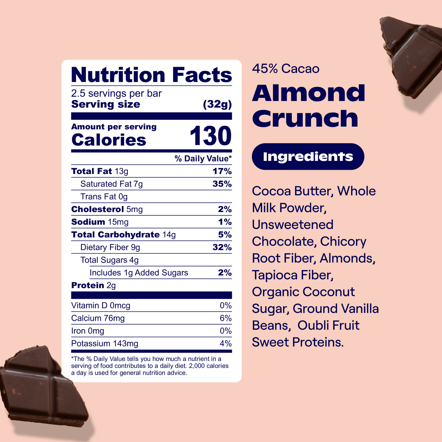 Almond crunch milk chocolate bars (12 pack)